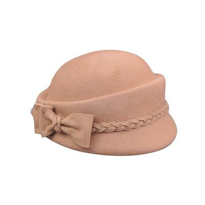 Australian Wool Pillbox Beret with Bow-Hats-Innovato Design-Khaki-Innovato Design