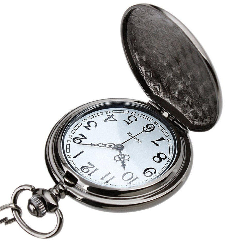 "To My Son" Black Punk Smooth Quartz Pocket Watch-Pocket Watch-Innovato Design-Innovato Design