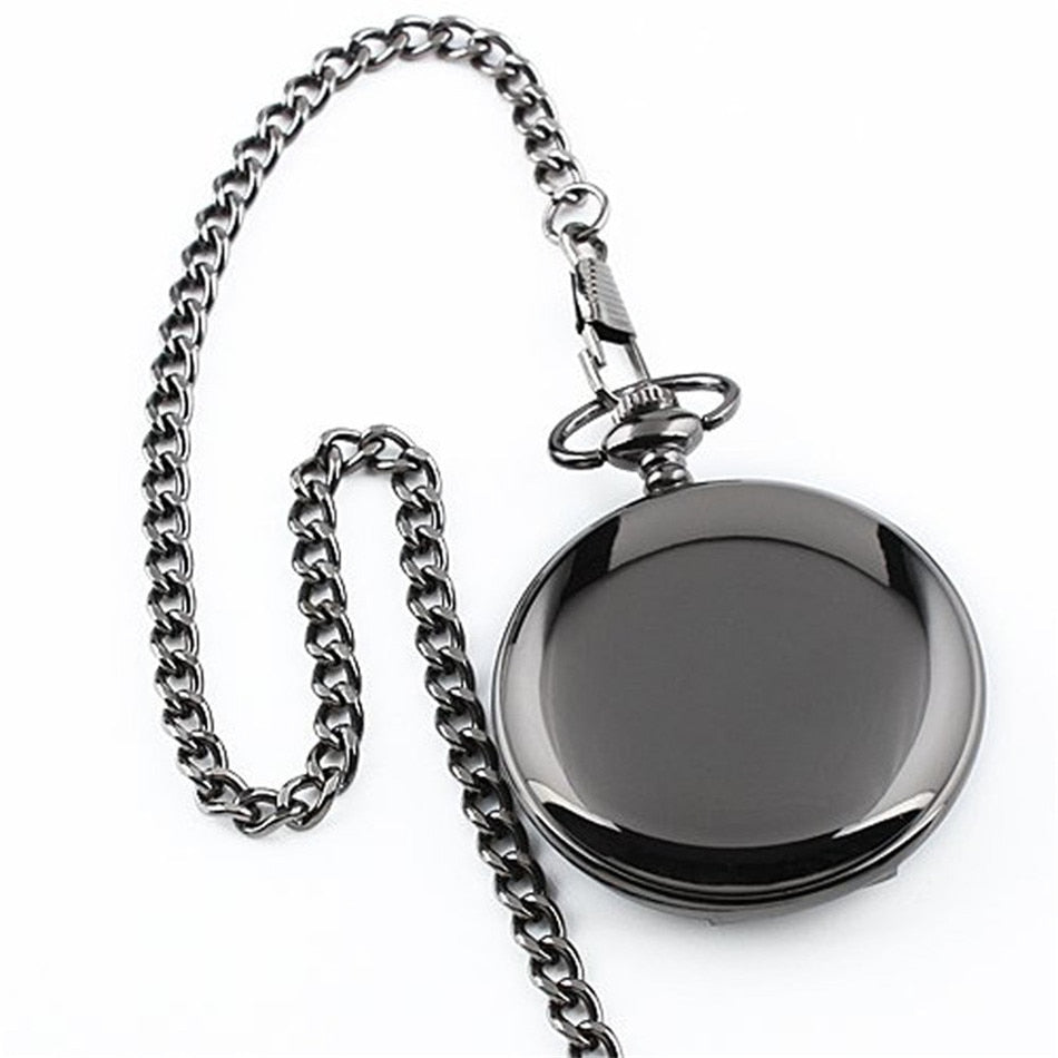 "To My Son" Black Punk Smooth Quartz Pocket Watch-Pocket Watch-Innovato Design-Innovato Design