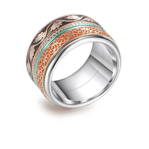 Women Stainless Steel, Aluminum, Stackable, Rotatable, and Interchangeable Boho Wedding Ring-Rings-Innovato Design-6-Innovato Design