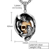 Gold-Plated Skull and Dragon 925 Sterling Silver Vintage Punk Rock Biker Pendant Necklace-Gothic Necklaces-Innovato Design-Innovato Design