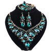 Crystal Necklace, Bracelet, Earrings & Ring Wedding Statement Jewelry Set