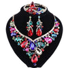 Crystal Necklace, Bracelet, Earrings & Ring Wedding Statement Jewelry Set