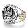 Buddha Chinese Zodiac Signet 925 Sterling Silver Adjustable Vintage Biker Ring-Rings-Innovato Design-Innovato Design