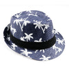Coconut Trees Straw Panama Hat-Hats-Innovato Design-Blue-Innovato Design