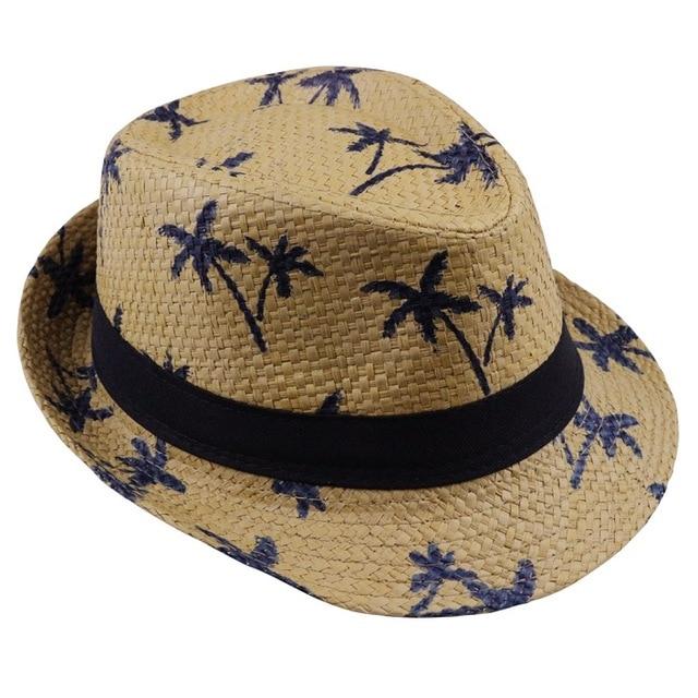Coconut Trees Straw Panama Hat-Hats-Innovato Design-Coffee-Innovato Design