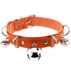 Metal Bell Choker Collar Leather Handmade Gothic Boho Necklace-Necklace-Innovato Design-Orange-Innovato Design