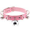 Metal Bell Choker Collar Leather Handmade Gothic Boho Necklace-Necklace-Innovato Design-Pink-Innovato Design