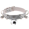 Metal Bell Choker Collar Leather Handmade Gothic Boho Necklace-Necklace-Innovato Design-Grey-Innovato Design