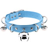 Metal Bell Choker Collar Leather Handmade Gothic Boho Necklace-Necklace-Innovato Design-Light Blue-Innovato Design