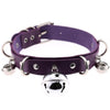 Metal Bell Choker Collar Leather Handmade Gothic Boho Necklace-Necklace-Innovato Design-Purple-Innovato Design
