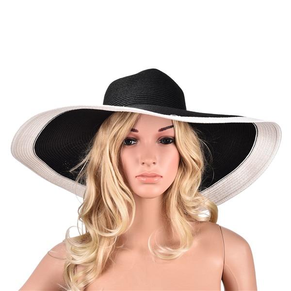 Extra Large Wide Brim Floppy Straw Sun Hat-Hats-Innovato Design-Black-Innovato Design