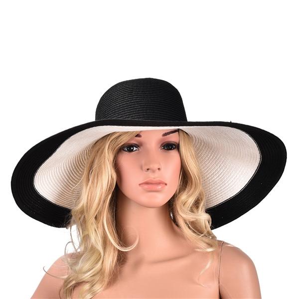 Extra Large Wide Brim Floppy Straw Sun Hat-Hats-Innovato Design-Black-Innovato Design
