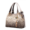 Hollow-Out Floral Print Tassel Shoulder Bag, Tote Bag and Handbag-Handbags-Innovato Design-Gray-Innovato Design