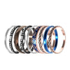 Women Stainless Steel, Aluminum, Stackable, Rotatable, and Interchangeable Rings-Rings-Innovato Design-Blue Brown-10-Innovato Design