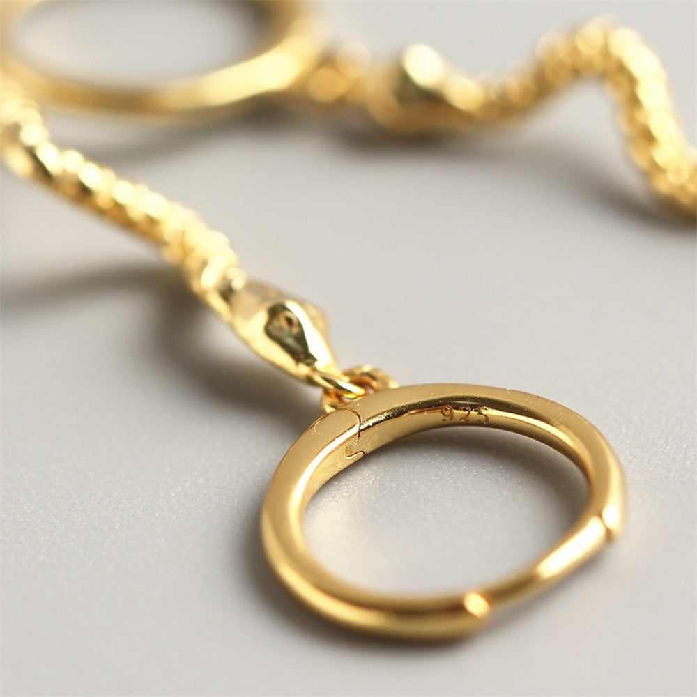 Snake 925 Sterling Silver Drop Earrings-Earrings-Innovato Design-Silver-Innovato Design