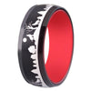 8mm Wolves in the Forest Black and Red-Plated Tungsten Wedding Ring