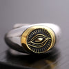 Authentic Opening Gold Eye of Ra 925 Sterling Silver Vintage Punk Ring