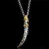 Gold-Plated Wolf's Fang 925 Sterling Silver Vintage Punk Long Pendant Necklace-Necklaces-Innovato Design-19.69in-Innovato Design