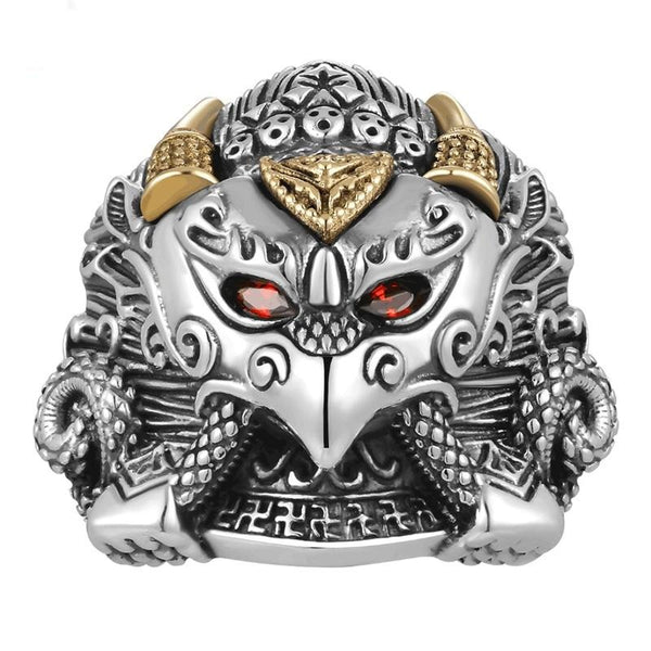 Buy Priyaasi Bold By Priyaasi Beaming Buddha Silver-Plated Ring for Men  online