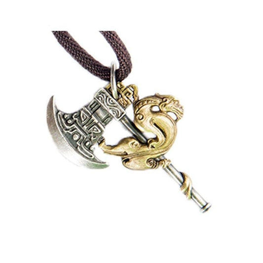 Crawling Dragon Axe 925 Sterling Silver Vintage Pendant-Necklaces-Innovato Design-Innovato Design