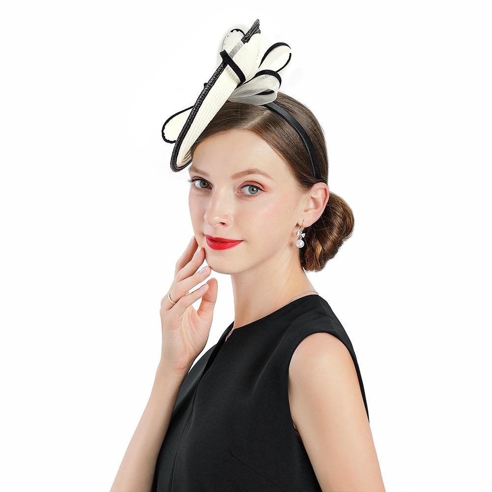 Vintage White Headband Pillbox Fascinator Hat with Bowknot-Hats-Innovato Design-Innovato Design