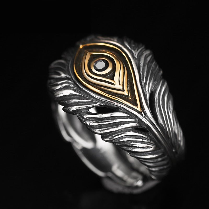 God's Eye Cubic Zirconia 925 Sterling Silver Adjustable Vintage Ring-Gothic Rings-Innovato Design-Resizable-Red-Innovato Design