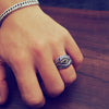 God's Eye Cubic Zirconia 925 Sterling Silver Adjustable Vintage Ring