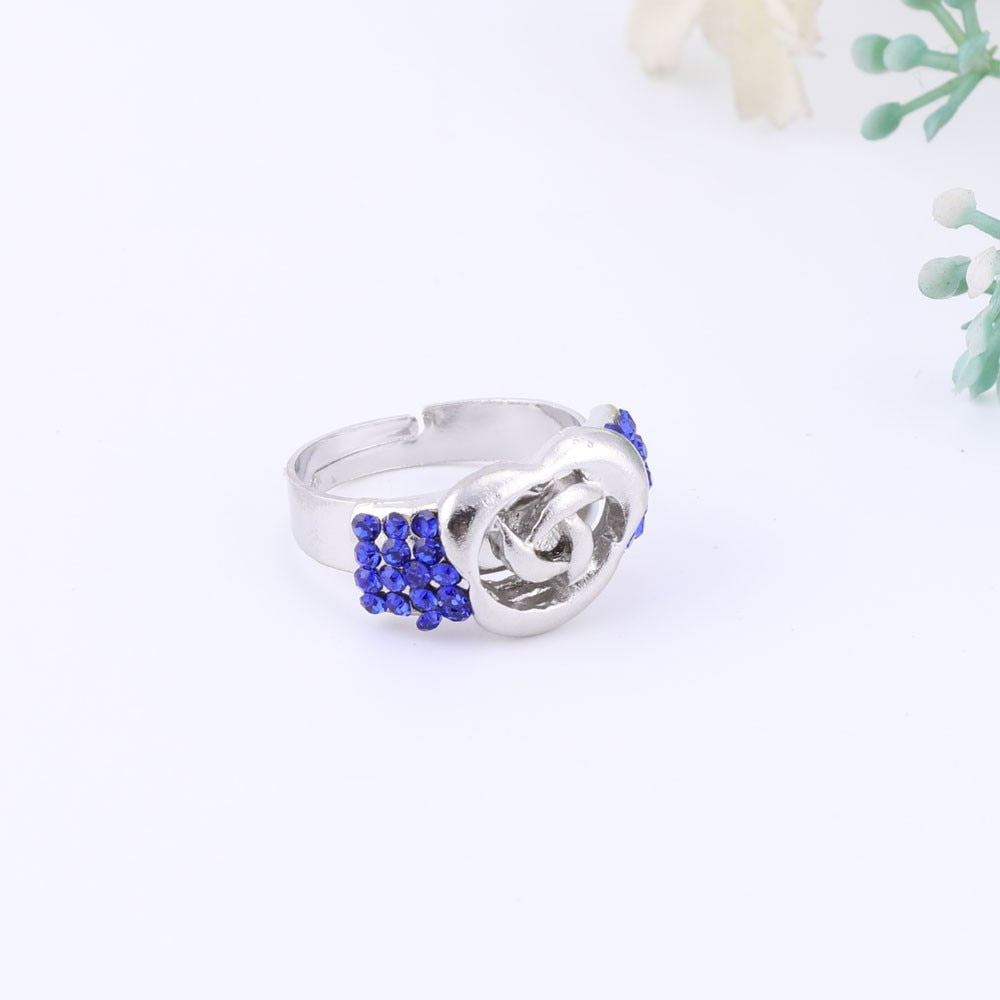 Austrian Blue Crystal Necklace, Bracelet, Earrings & Ring Wedding Statement Jewelry Set-Jewelry Sets-Innovato Design-Innovato Design