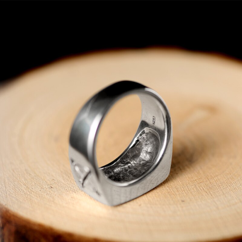 Engraved Leaf, Arrows and Sun 925 Sterling Silver Handmade Vintage Steampunk Biker Ring-Rings-Innovato Design-7-Innovato Design