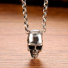 Gothic Skull 925 Sterling Silver Vintage Punk Rock Biker Pendant Necklace-Gothic Necklaces-Innovato Design-19.69in-Innovato Design
