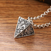 Four God Beasts Pyramid 925 Sterling Silver Vintage Punk Biker Pendant Necklace-Gothic Necklaces-Innovato Design-19.69in-Innovato Design