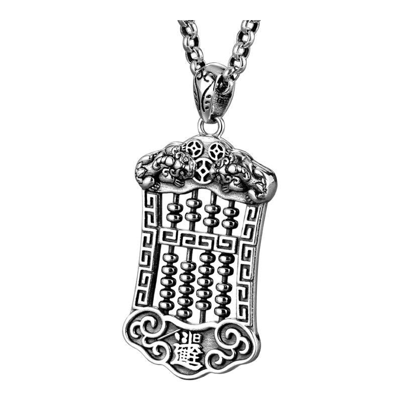 Brave Troops Abacus 925 Sterling Silver Vintage Trendy Pendant Necklace-Necklaces-Innovato Design-19.69in-Innovato Design