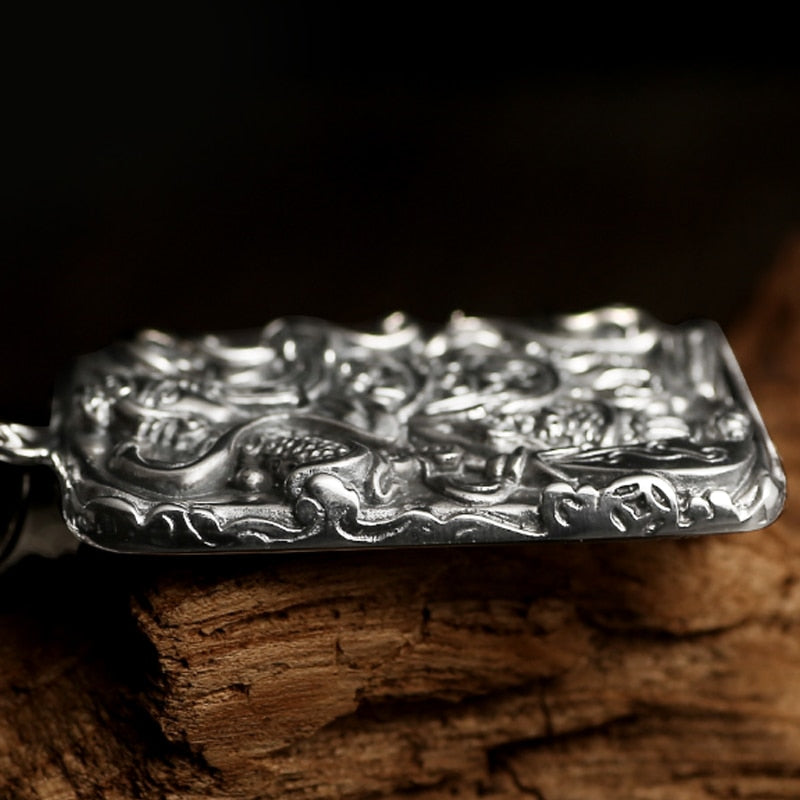 Hero Guan Yu 925 Sterling Silver Vintage Pendant Necklace-Necklaces-Innovato Design-19.69in-Innovato Design