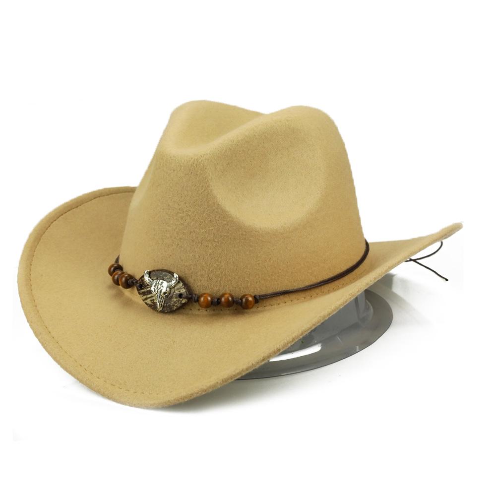 Bull Skull Themed Cowboy Hat with Rope Beaded Hat Band-Hats-Innovato Design-Black-Innovato Design