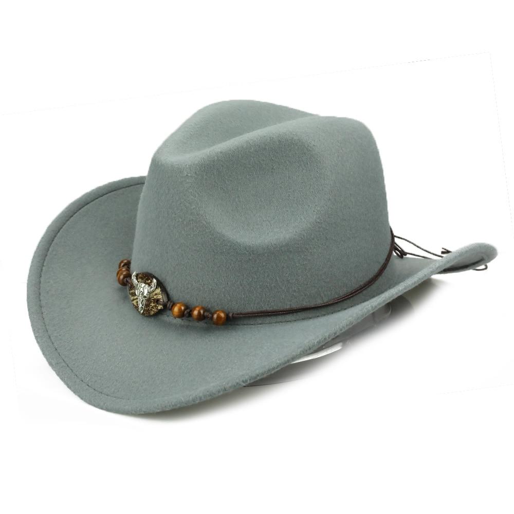 Bull Skull Themed Cowboy Hat with Rope Beaded Hat Band-Hats-Innovato Design-Grey-Innovato Design