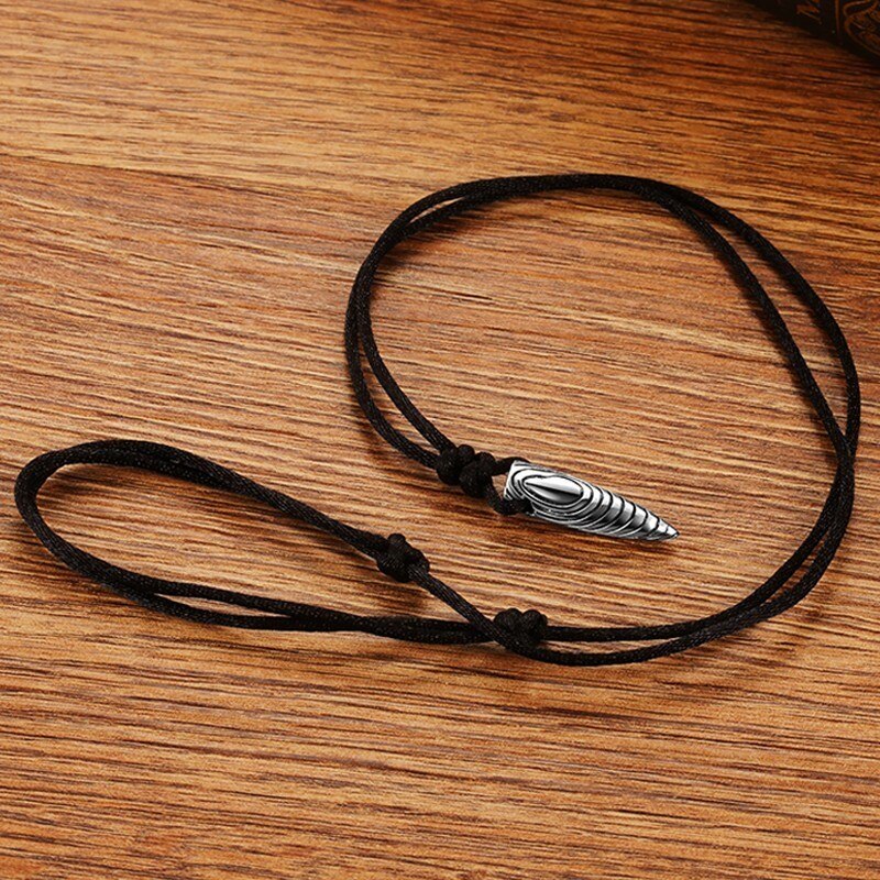 Bullet 925 Sterling Silver Vintage Hip-hop Rock Biker Pendant Necklace-Gothic Necklaces-Innovato Design-21.65in-Innovato Design