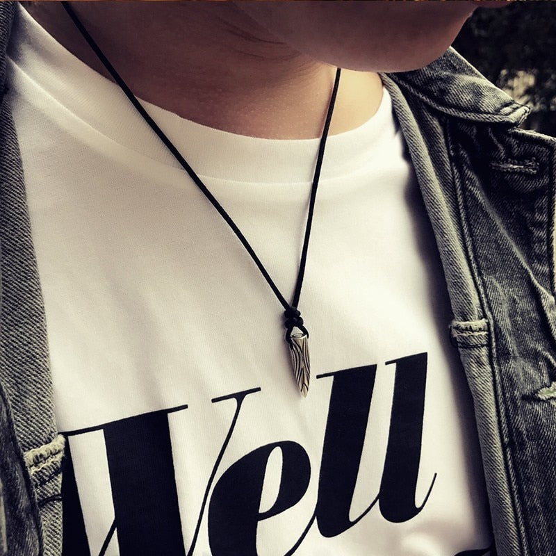 Bullet 925 Sterling Silver Vintage Hip-hop Rock Biker Pendant Necklace-Gothic Necklaces-Innovato Design-21.65in-Innovato Design