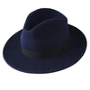 Wide Brim Vintage Australian Wool Felt Fedora Hat-Hats-Innovato Design-Navy Blue-M-Innovato Design