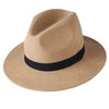 Wide Brim Vintage Australian Wool Felt Fedora Hat-Hats-Innovato Design-Khaki-M-Innovato Design