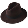 Wide Brim Vintage Australian Wool Felt Fedora Hat-Hats-Innovato Design-Dark Browm-M-Innovato Design