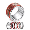 Gear and Crisscross Pattern Stainless Steel, Aluminum, Stackable, Rotatable, and Interchangeable Ring-Rings-Innovato Design-6-Innovato Design