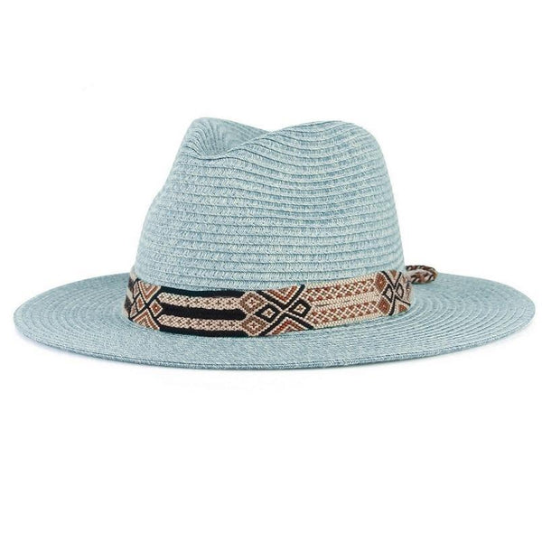 Soft Shaped Paper Straw Panama Hat-Hats-Innovato Design-Blue-Innovato Design