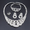 Crystal Loops Necklace, Bracelet, Earrings & Ring Wedding Statement Jewelry Set