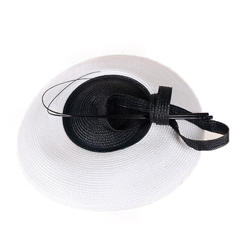Vintage Hair Clip Black and White Pillbox Fascinator Hat with Bowknot-Hats-Innovato Design-Innovato Design