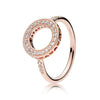 Rhinestone Halo and Cubic Zirconia Stainless Steel Fashion Wedding Ring-Rings-Innovato Design-9-Rose Gold-Innovato Design