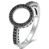 Rhinestone Halo and Cubic Zirconia Stainless Steel Fashion Wedding Ring-Rings-Innovato Design-9-Black-Innovato Design