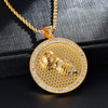 Rhinestone-Studded Microphone Bling Stainless Steel Hip-hop Pendant Necklace