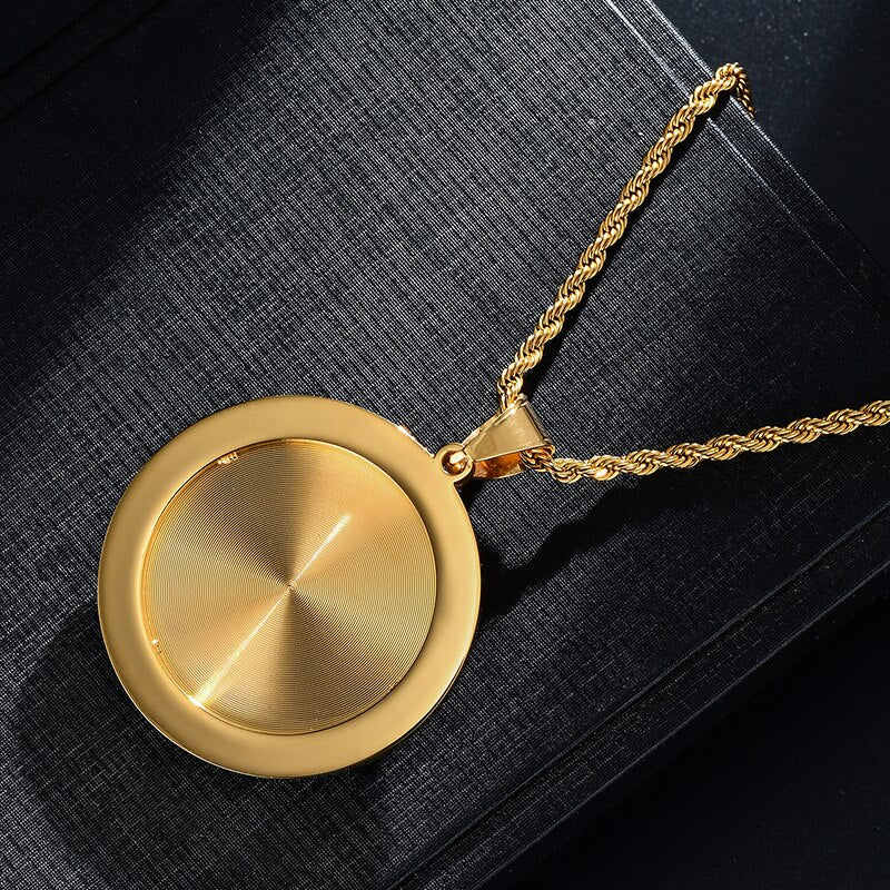 Rhinestone-Studded Microphone Bling Stainless Steel Hip-hop Pendant Necklace-Necklaces-Innovato Design-Innovato Design