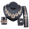 Concentric Rings Necklace, Bracelet, Earrings & Ring Wedding Statement Jewelry Set